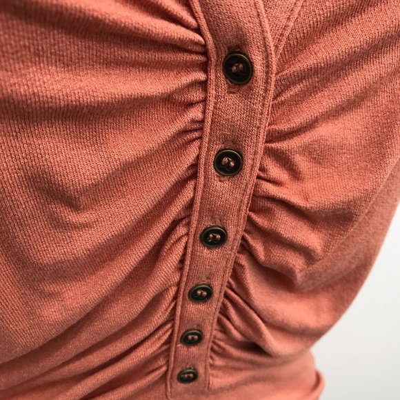 Free People Womens Coco Cinnamon Button Ruched Halter Knit Top Size S - Picture 4 of 8